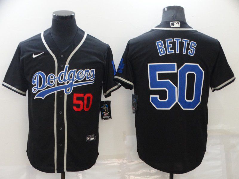 Men Los Angeles Dodgers #50 Betts Black Game Nike 2022 MLB Jersey